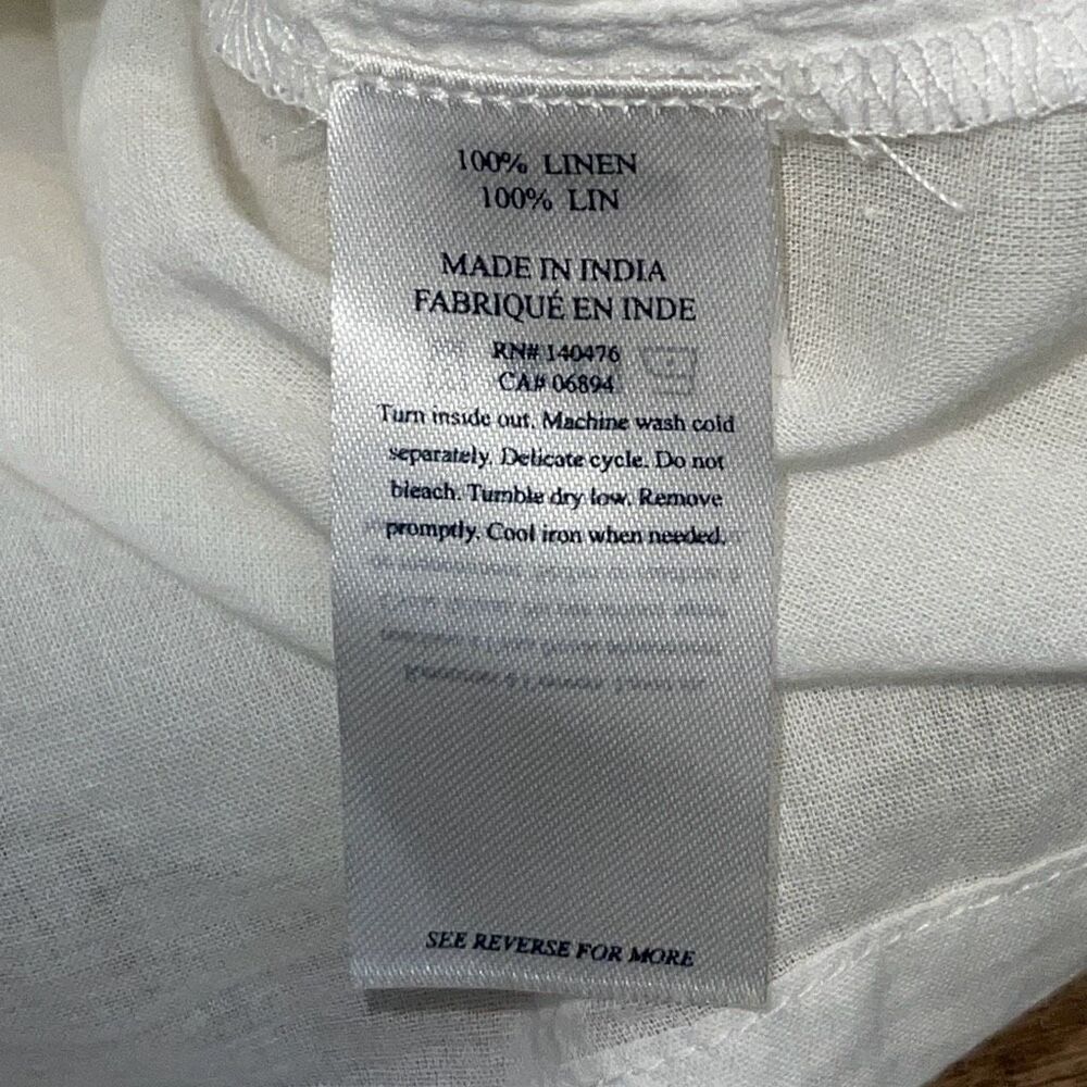 Faherty Womens Bria Sleeveless Lace Trim Linen Belted Dress Cream Size Small - Picture 11 of 14